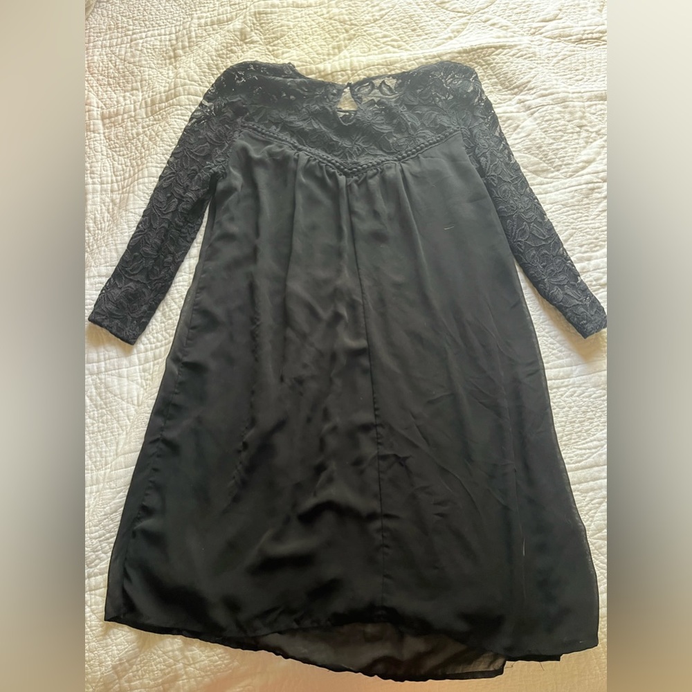 Black babydoll lace dress